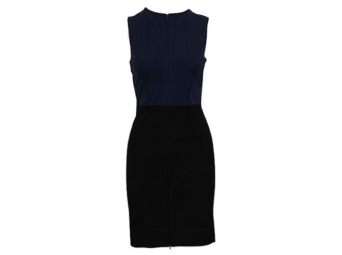 Diane Von Furstenberg Dark Blue and Black Slim Fit Dress Navy blue Viscose Elastane Polyamide  ref.1286169
