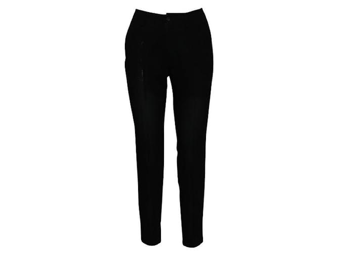 Issey Miyake Pantalon Noir Classique Coupe Droite Polyester Triacétate  ref.1286189
