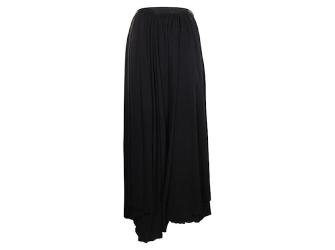 LANVIN Pleated Maxi Skirt Black Polyester  ref.1286191