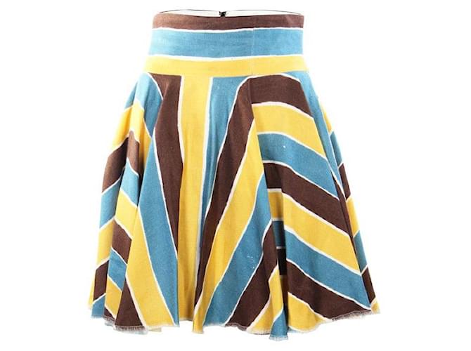 DOLCE & GABBANA Multicolor Printed Skirt Multiple colors Linen  ref.1286242