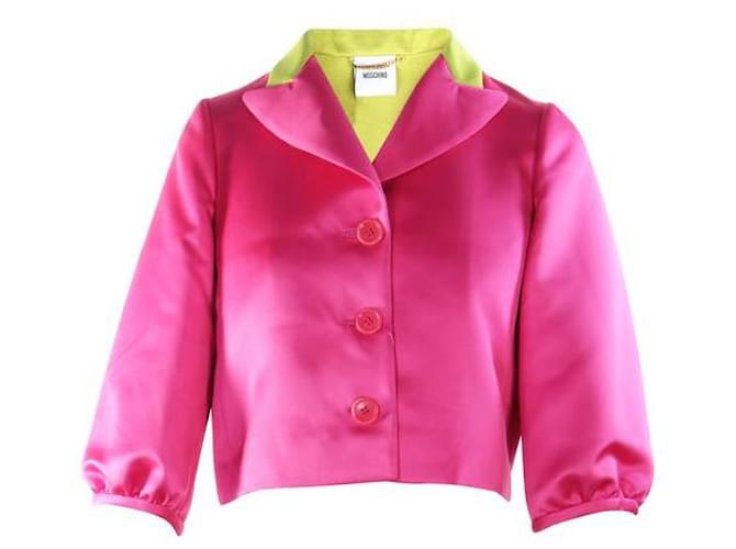 MOSCHINO Pink Neon Short Jacket Fuschia Polyester  ref.1286244