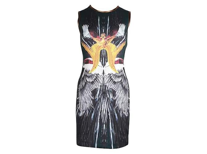 Autre Marque Vestido de neopreno con estampado de águila multicolor de diseñador contemporáneo Poliéster Licra  ref.1286275