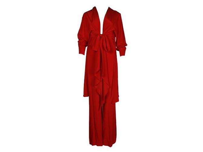Autre Marque SILVIA TCHERASSI Red Heidy Jumpsuit Silk Elastane  ref.1286303