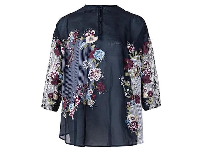 Blusa con bordado floral Biyan Multicolor Seda Algodón Poliéster  ref.1286316