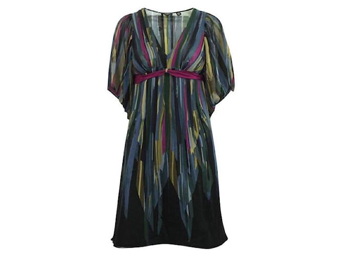 Autre Marque CONTEMPORARY DESIGNER Colorful Silk Dress Multiple colors  ref.1286337
