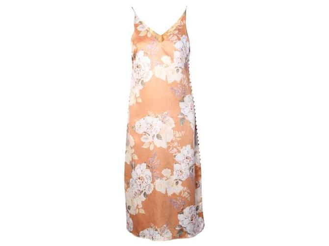 Autre Marque ZEITGENÖSSISCHES DESIGNER-Langes Kleid mit Blumenmuster Polyester  ref.1286340