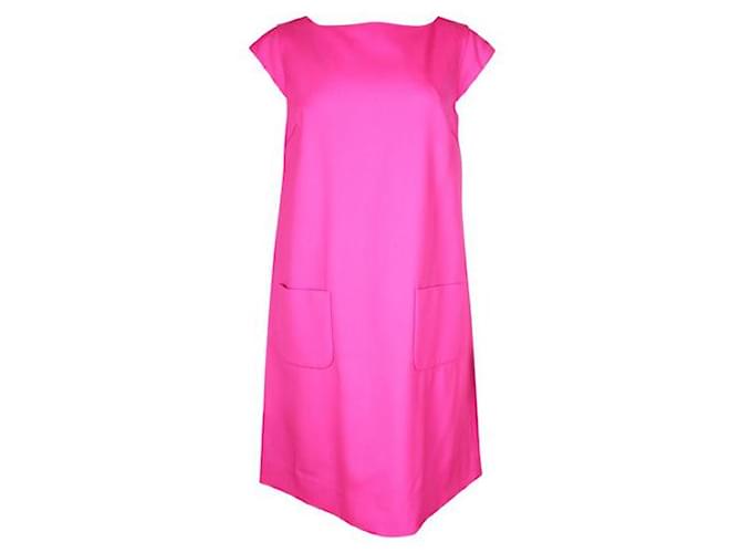 Autre Marque CONTEMPORARY DESIGNER Robe droite rose fluo avec poches avant Laine Elasthane  ref.1286351