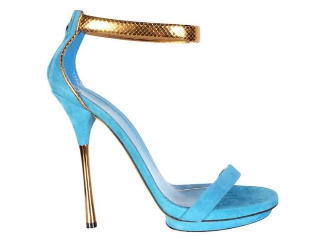 GUCCI Blue Kelis Sandals Suede Leather  ref.1286378