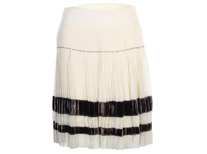 BIYAN Pleated Skirts Beige Silk  ref.1286383