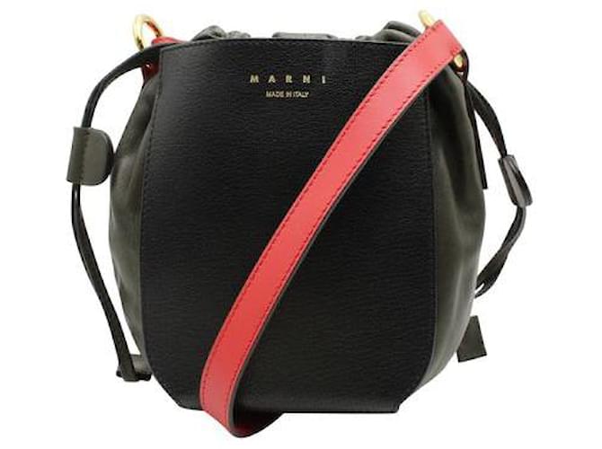 Marni Green, Black & Red Crossbody Bag Multiple colors Leather  ref.1286438