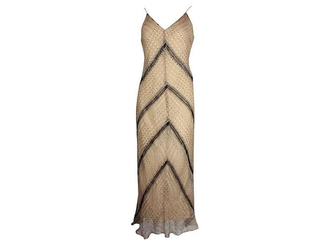 Autre Marque Contemporary Designer Silk Brown Ruched Dress  ref.1286440