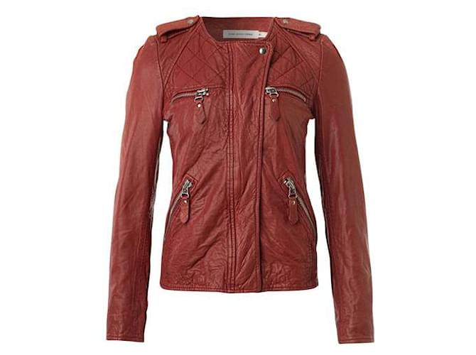 Isabel Marant Biker Jacket Red Leather  ref.1286453