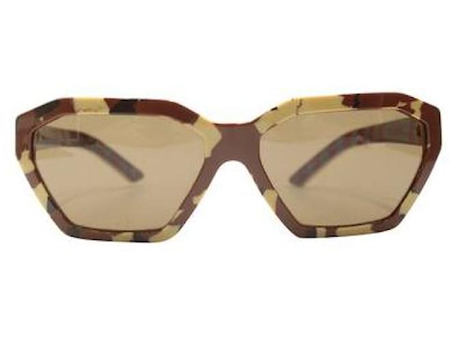 Gafas de sol de camuflaje marrón Prada Castaño Acetato  ref.1286454