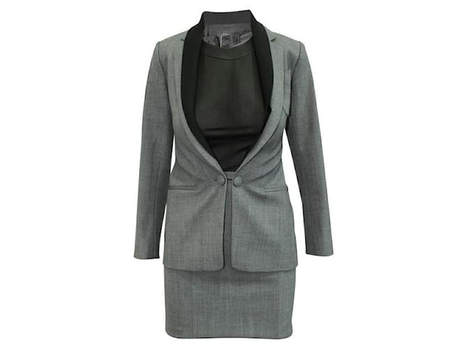 Autre Marque Contemporary Designer Black And Grey Set Cotton Polyester Wool Elastane  ref.1286460