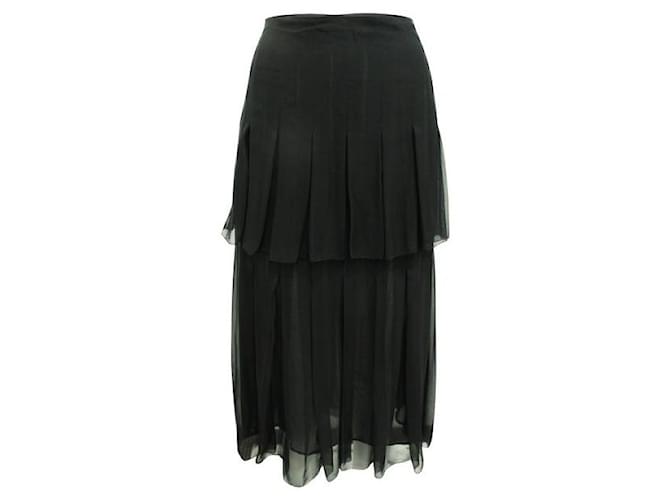 Oscar De La Renta Black Silk Skirt  ref.1286471