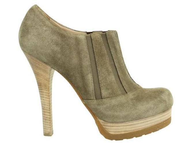 Fendi Grey Suede Boots Leather Rubber  ref.1286478