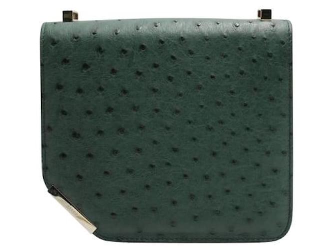 Bally The Corner Bag In Green Ostrich Leather  ref.1286490