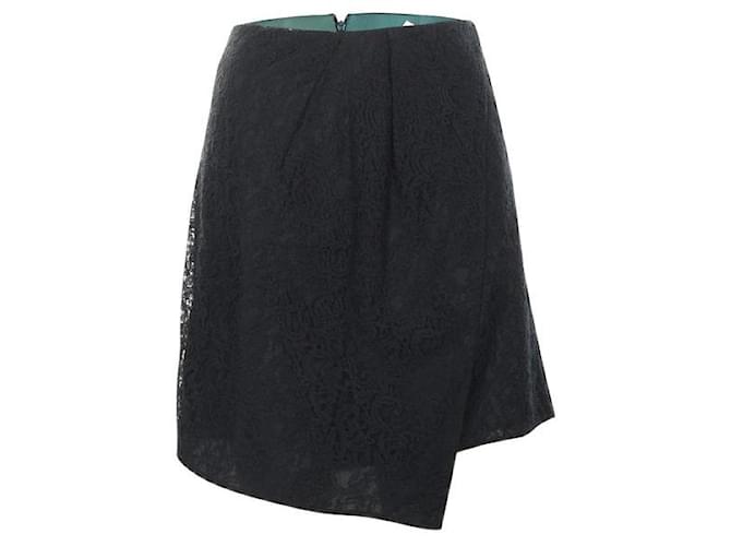 Autre Marque CONTEMPORARY DESIGNER Laced Wrapped Skirt Khaki Nylon Rayon  ref.1286503