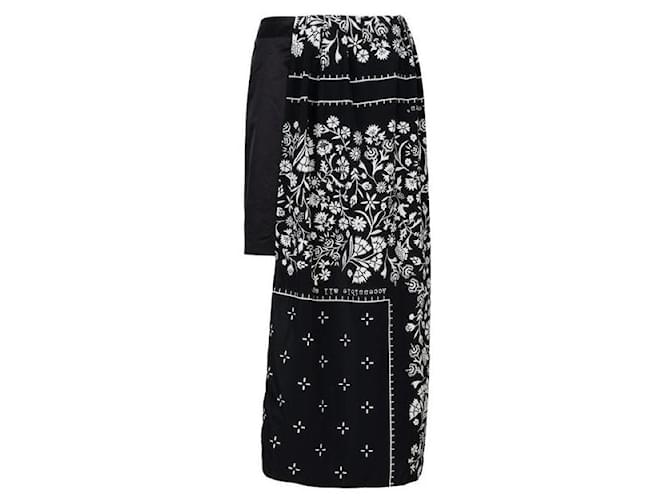 Maison Martin Margiela Monochrome Mini Skirt with Long Overlay Black Cotton Polyester Viscose  ref.1286511