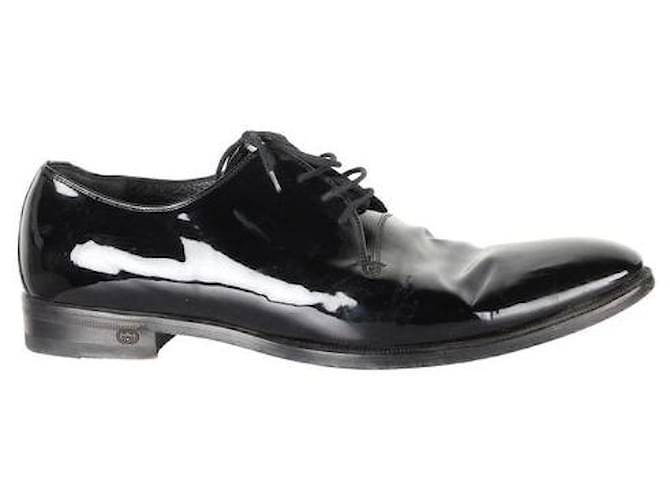 Chaussures derby noires Gucci Cuir vernis  ref.1286521