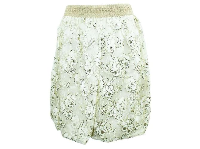 Autre Marque Vivienne Tam Golden Sequined Skirt Nylon  ref.1286541
