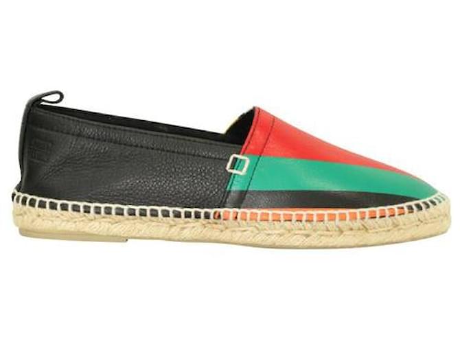 LOEWE Colorful Striped Leather Espadrilles Multiple colors  ref.1286552