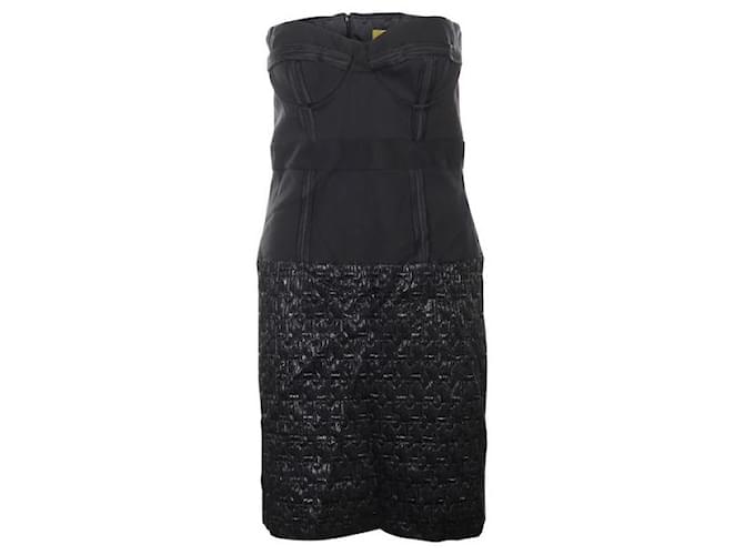 Autre Marque CONTEMPORARY DESIGNER Black Bustier Gown Dress Cotton  ref.1286558