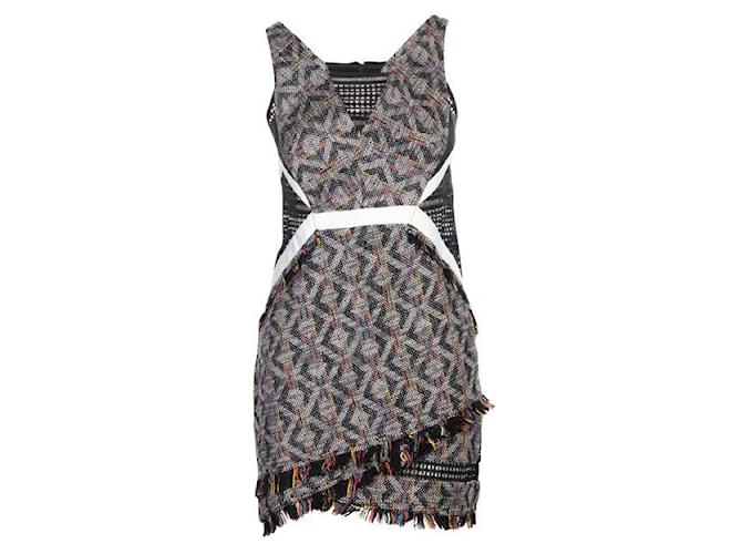 Autre Marque ZEITGENÖSSISCHES DESIGNER-Kleid in Schwarz mit Aufdruck Baumwolle Polyester  ref.1286565