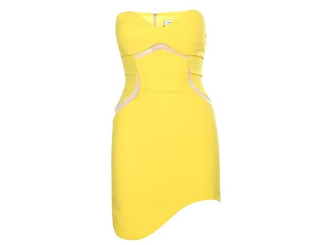 Autre Marque Mini robe bustier jaune Polyester  ref.1286568