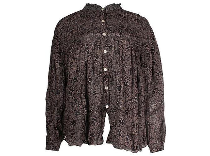 Isabel Marant Etoile Floral Black Long Sleeve Shirt Cotton  ref.1286575