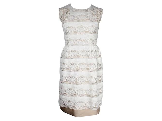 Mini-robe en dentelle blanche Erdem Soie Polyester  ref.1286583