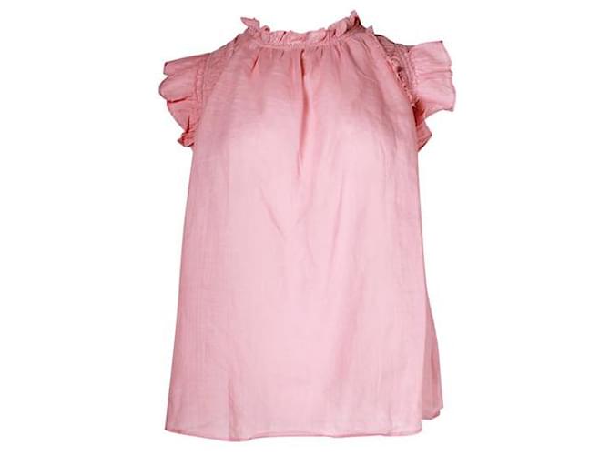 Roseanna Blusa sin mangas con volante rosa mar  ref.1286585