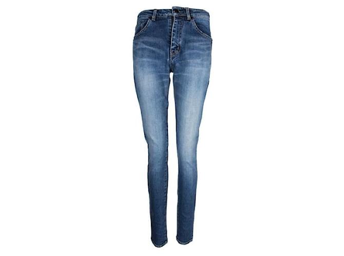 Saint Laurent Light Blue Straight Leg Jeans Cotton Elastane  ref.1286587