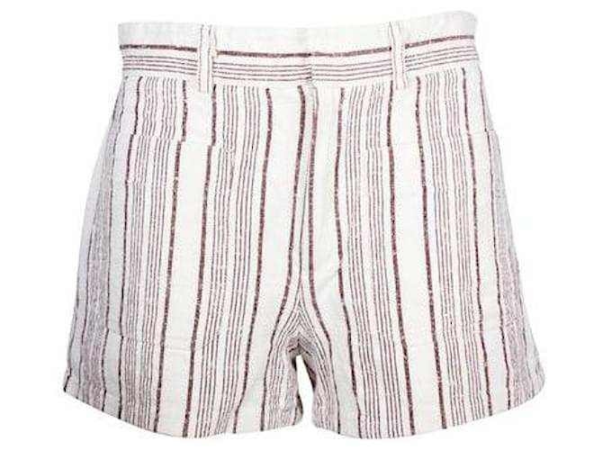 Pantaloncini Dior in cotone e seta a righe color crema e marrone Crudo  ref.1286594