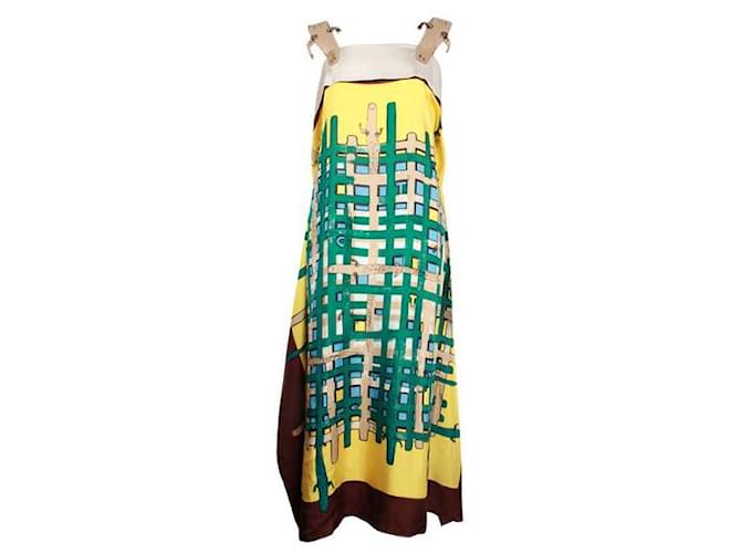 Tsumori Chisato Colorful Print Silk Dress - Crocodile Shoulder Straps Multiple colors Cotton Rayon  ref.1286615