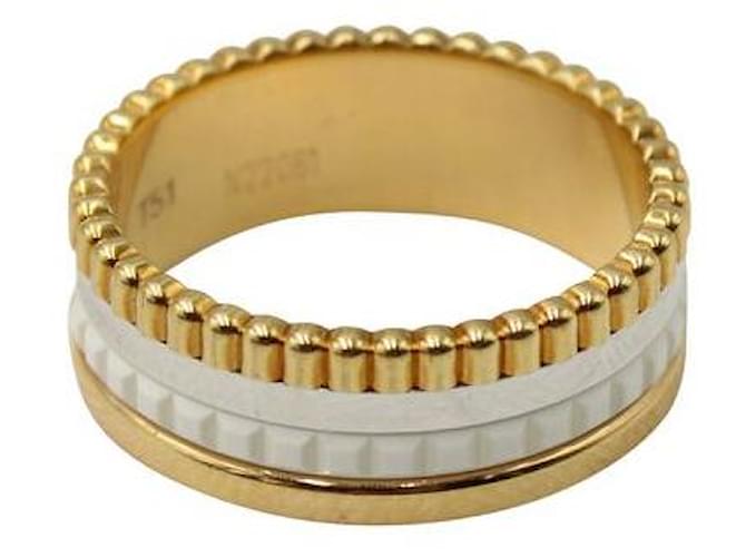 Boucheron Quatre White Edition Ceramic Ring With Yellow Gold Golden  ref.1286653