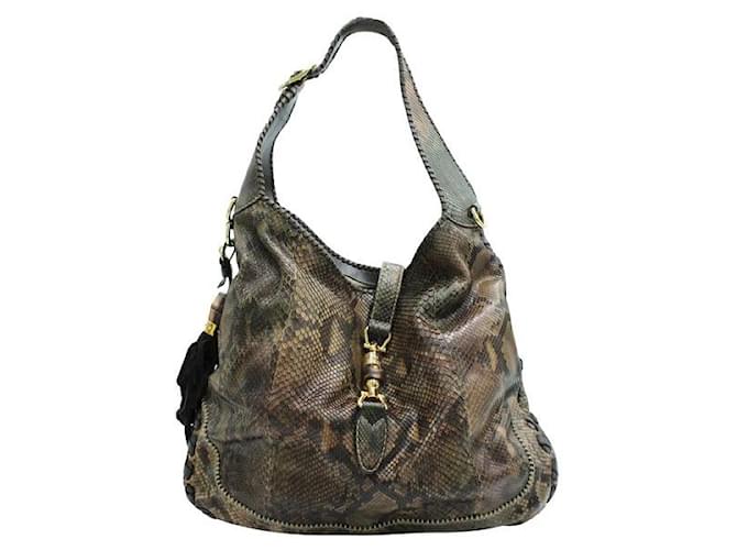 Gucci Large Python Leather Hobo Bag with Bamboo Tassel  ref.1286688