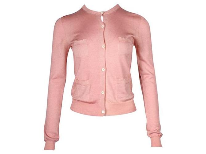Prada Pink Silk & Wool Cardigan  ref.1286705