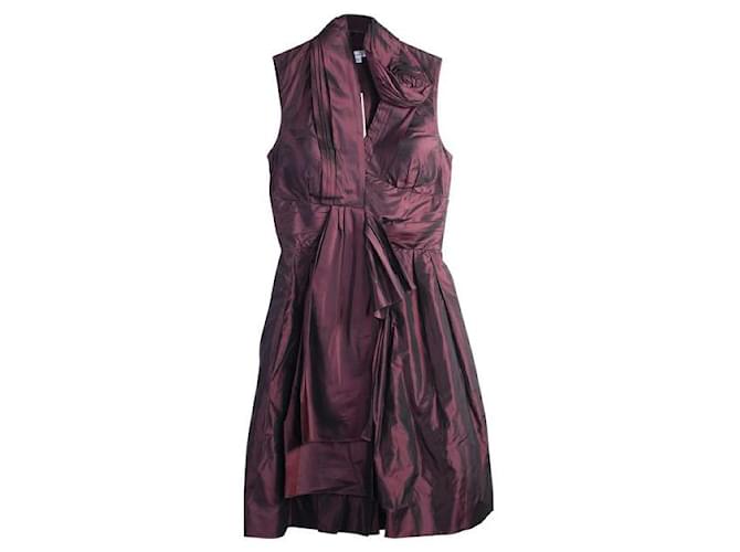 Vestido de tafetán morado de Oscar De La Renta Púrpura Seda  ref.1286713