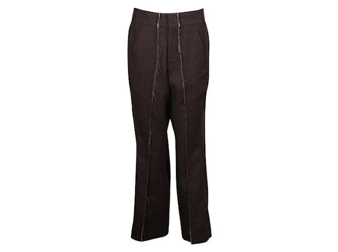 Comme Des Garcons Brown Pants with Raw Edge Seams Wool  ref.1286720