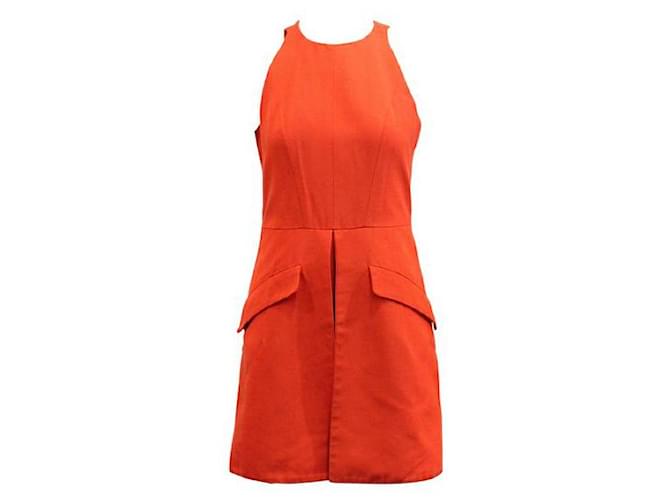 Alexander Mcqueen Orange Sleeveless Mini Dress Cotton Rayon  ref.1286722