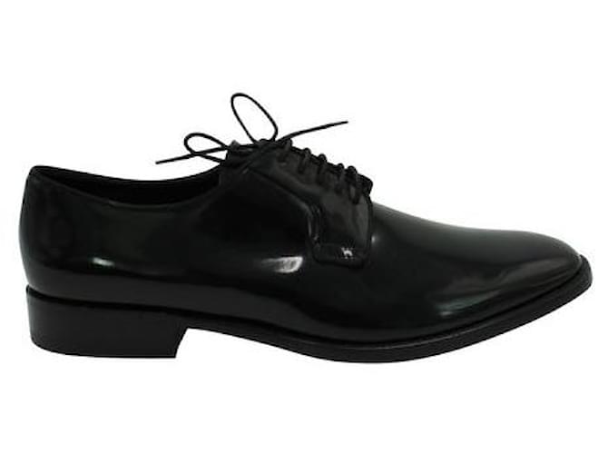Saint Laurent zapatos negros de charol con cordones  ref.1286731