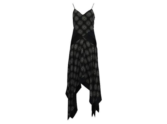 Diane Von Furstenberg DVF  Black And White Print Summer Dress With Navy Panels Silk  ref.1286755