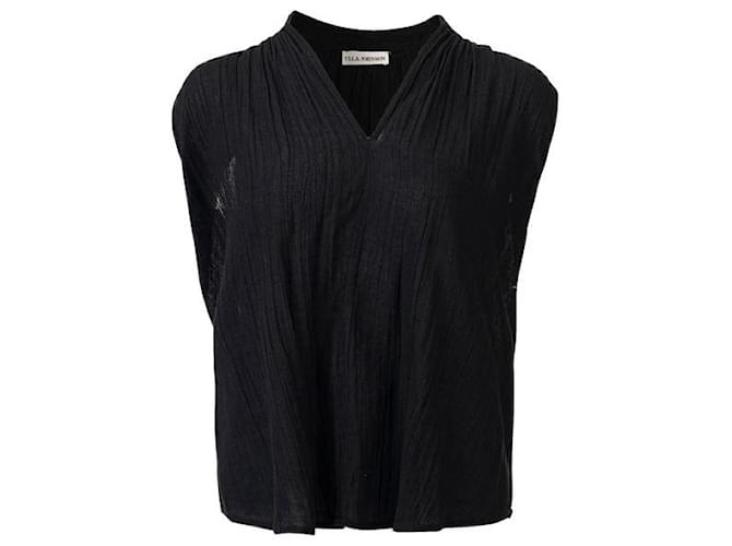 Autre Marque Contemporary Designer Black Short Sleeve Blouse Cotton  ref.1286762