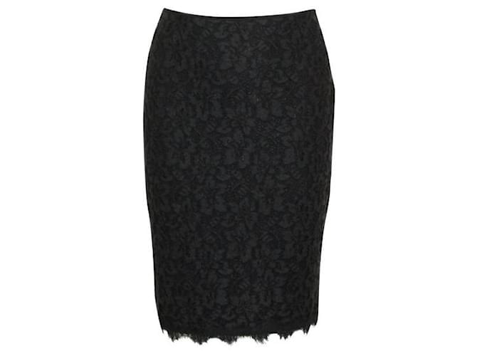 Diane Von Furstenberg Knee Length Pencil Skirt Black Rayon  ref.1286770