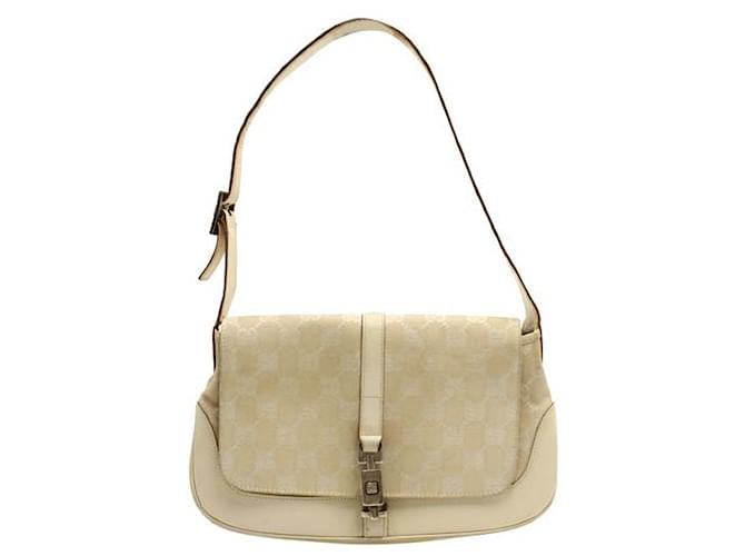 Gucci Beige 'Jackie-O' Flap Small Shoulder Leather Cloth  ref.1286777