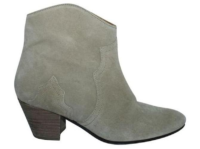 Isabel Marant Etoile Brown Suede Dicker Ankle Boots Leather  ref.1286783