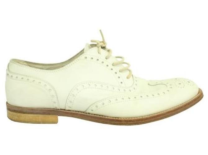 Autre Marque Zeitgenössische Designer-Oxford-Schuhe aus weißem Leder Roh  ref.1286790