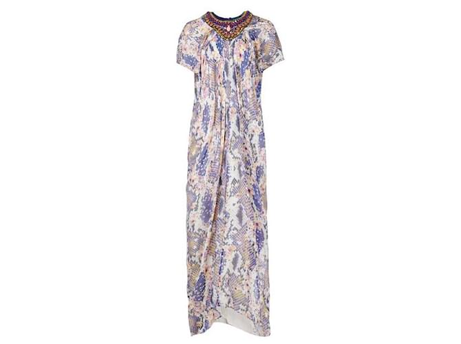 Matthew Williamson Silk Digital Print Dress with Embellished Neckline Multiple colors  ref.1286827