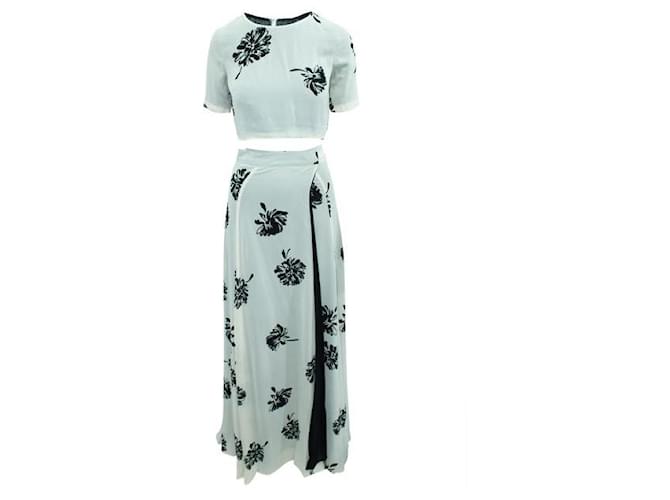Reformation Cream Floral Print Top And Maxi Skirt Set Viscose  ref.1286848
